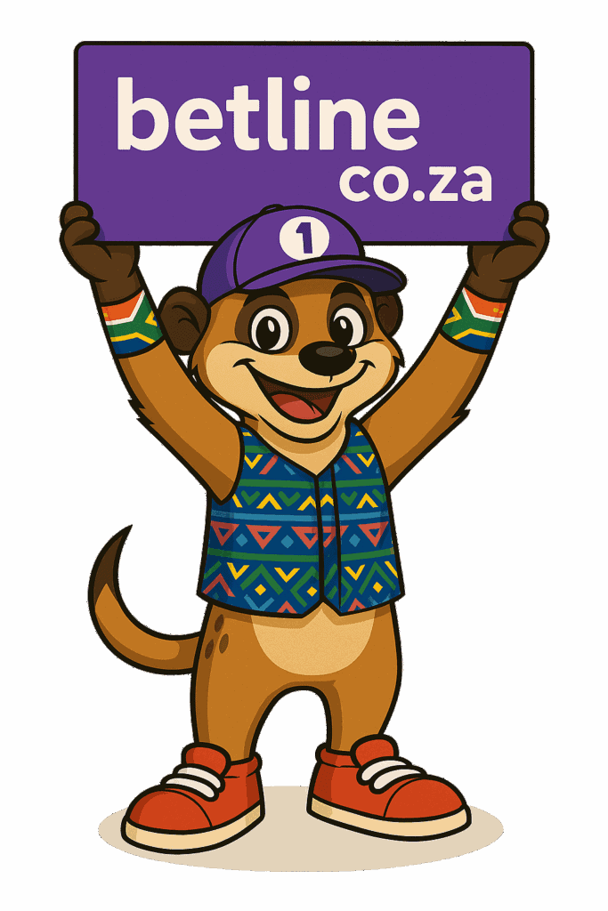 Lucky the Meerkat holding up a betling.co.za banner