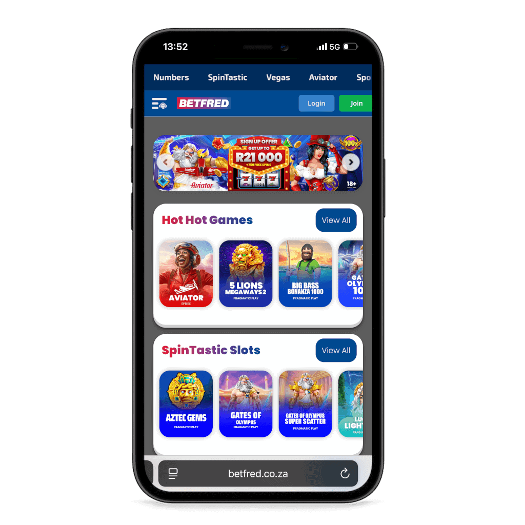 Betfred South Africa mobile view