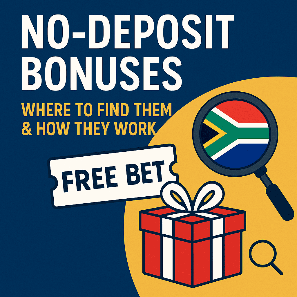 Colorful 2D illustration of a no deposit betting bonuses concept with South African rands, lotto balls, and a mobile phone interface no-deposit betting bonus south africa