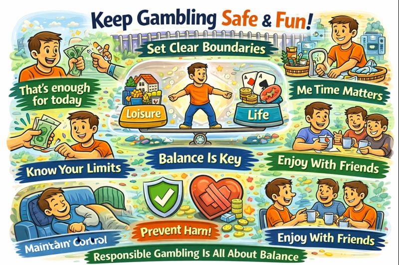 what is responsible gambling illustration about balance, limits, and keeping gambling safe and controlled