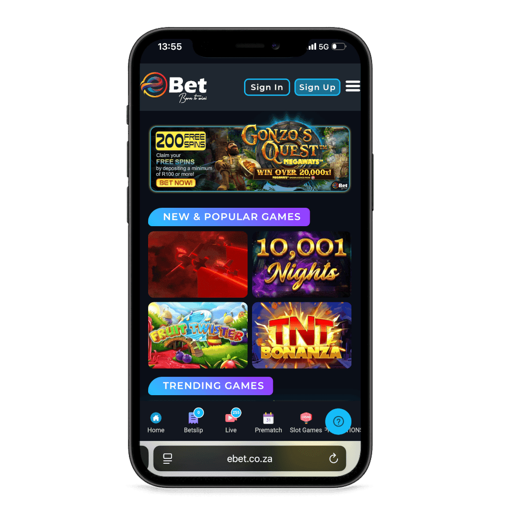Ebet South Africa mobile view