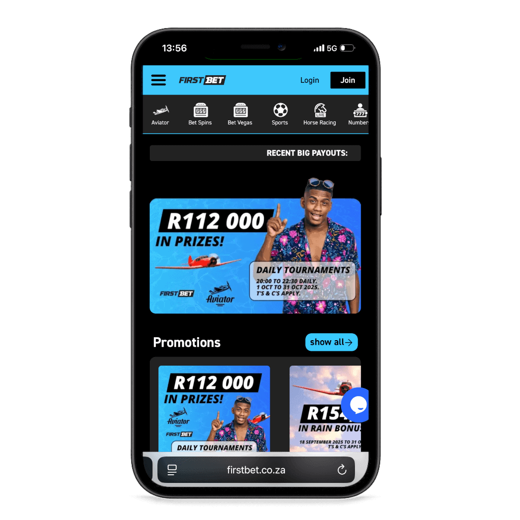 Firstbet South Africa mobile view