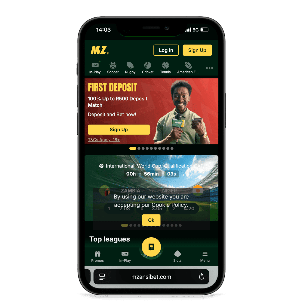 Mzansibet South Africa mobile view