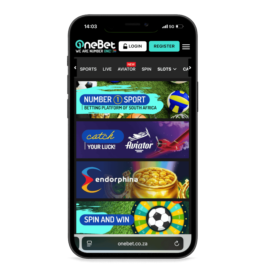 Onebet South Africa mobile view