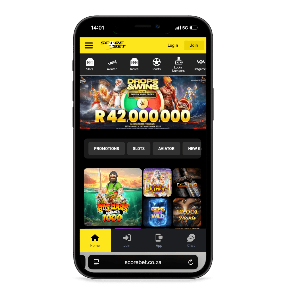 Scorebet South Africa mobile view