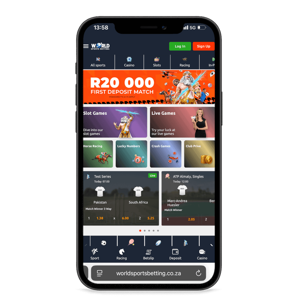 World Sports Betting South Africa mobile view