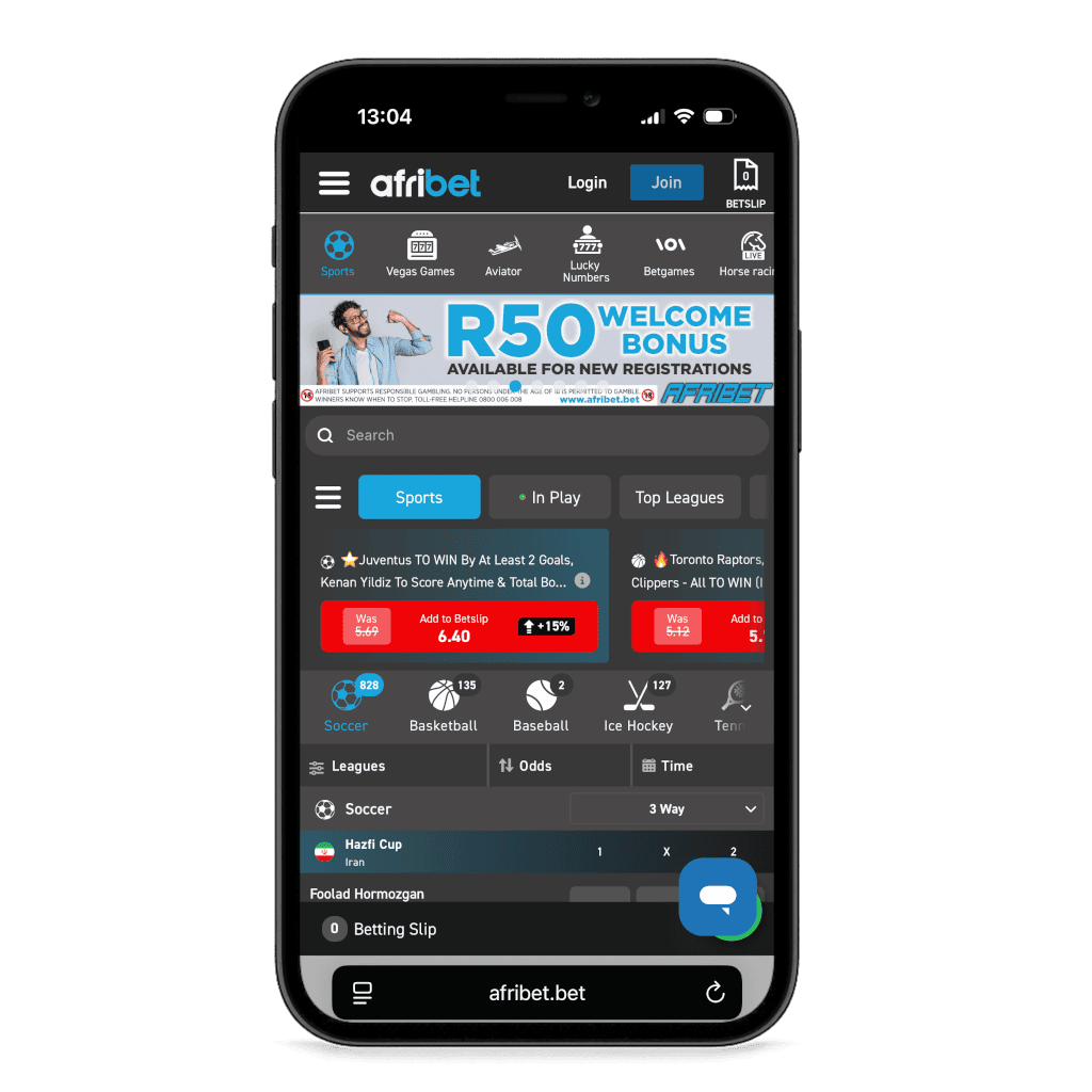 Afribet South Africa Mobile View