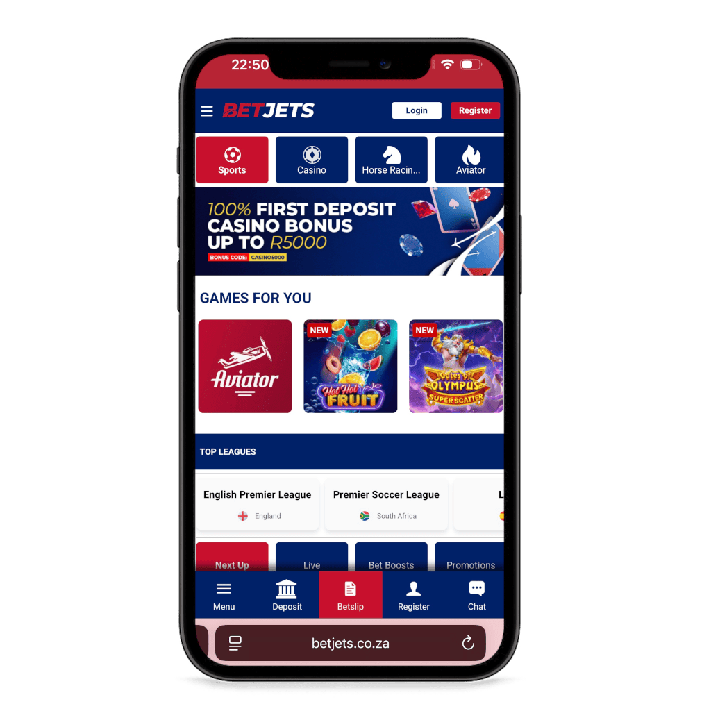 BetJets Mobile View South Africa