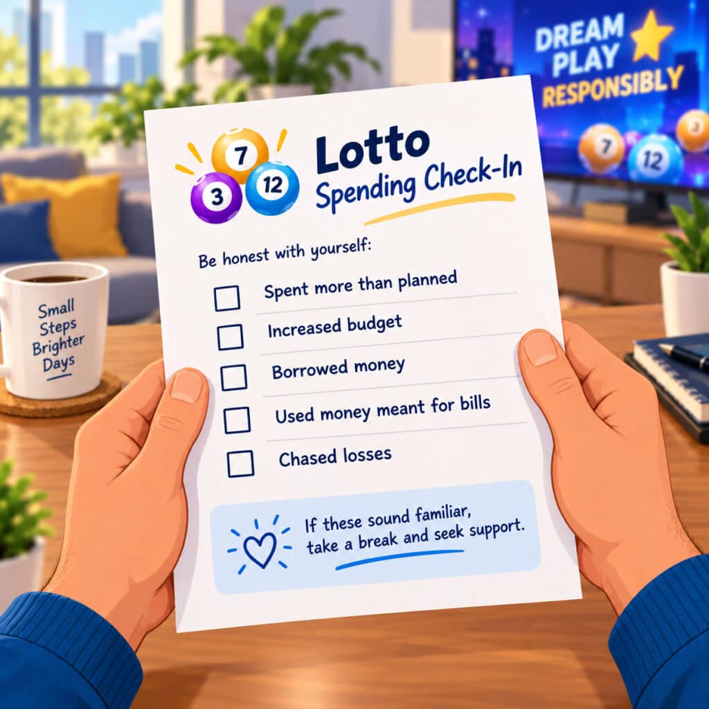 lotto spending checklist illustration