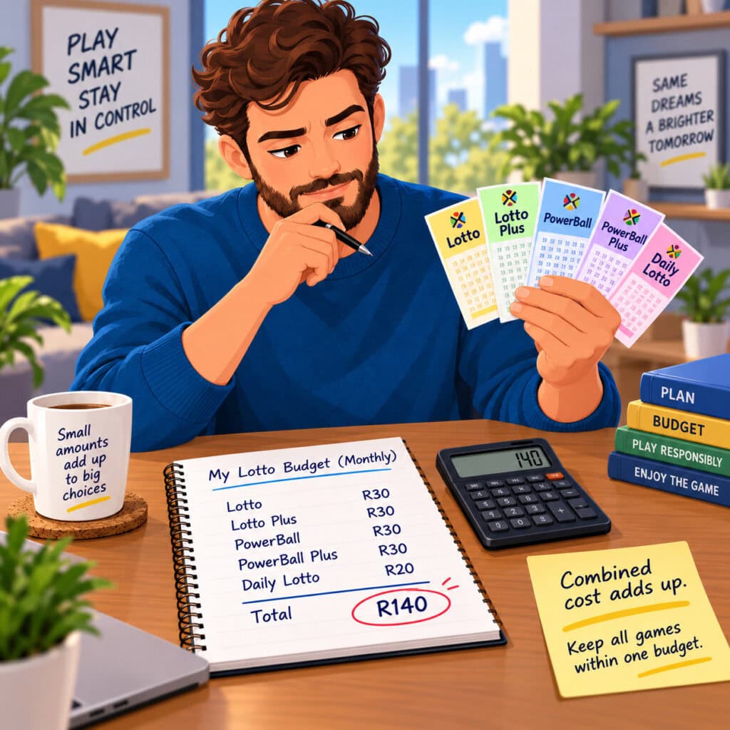 illustration shows how playing too many lotto games can add up spending