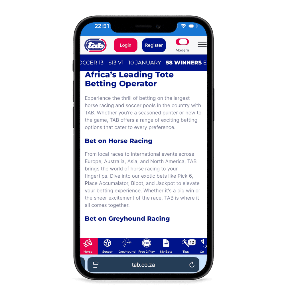TAB Mobile View South Afriva