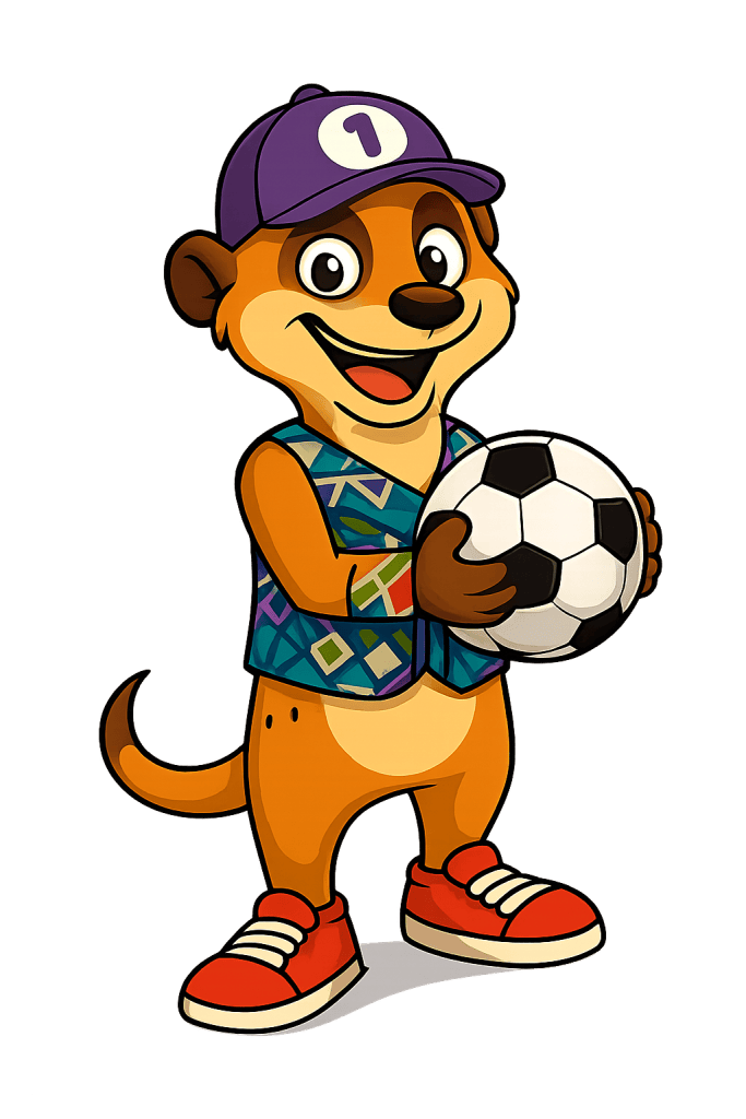 Lucky the Meerkat with soccer ball in hands representing Sports Betting Guides