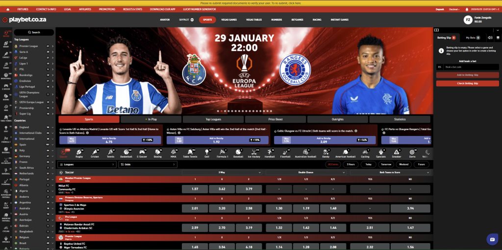 playbet south africa desktop user experience