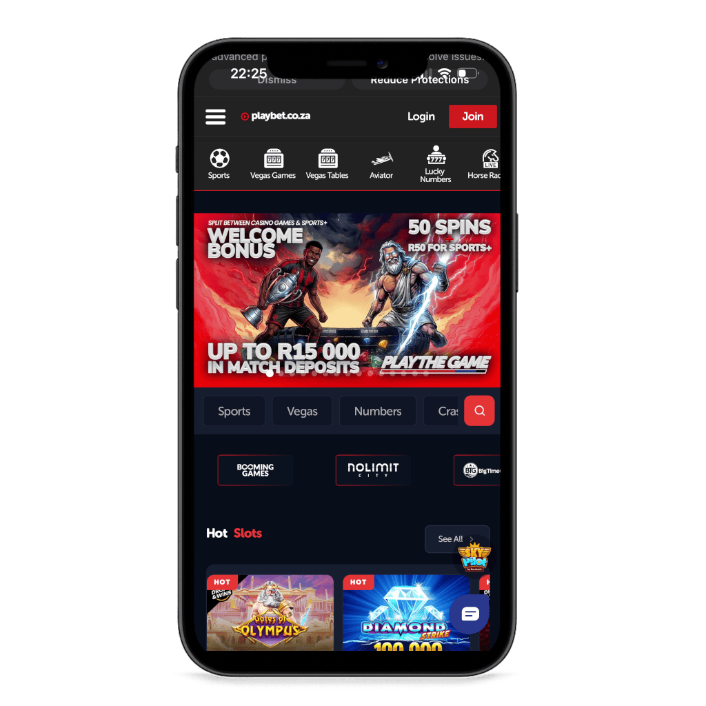 Playbet South Africa mobile view