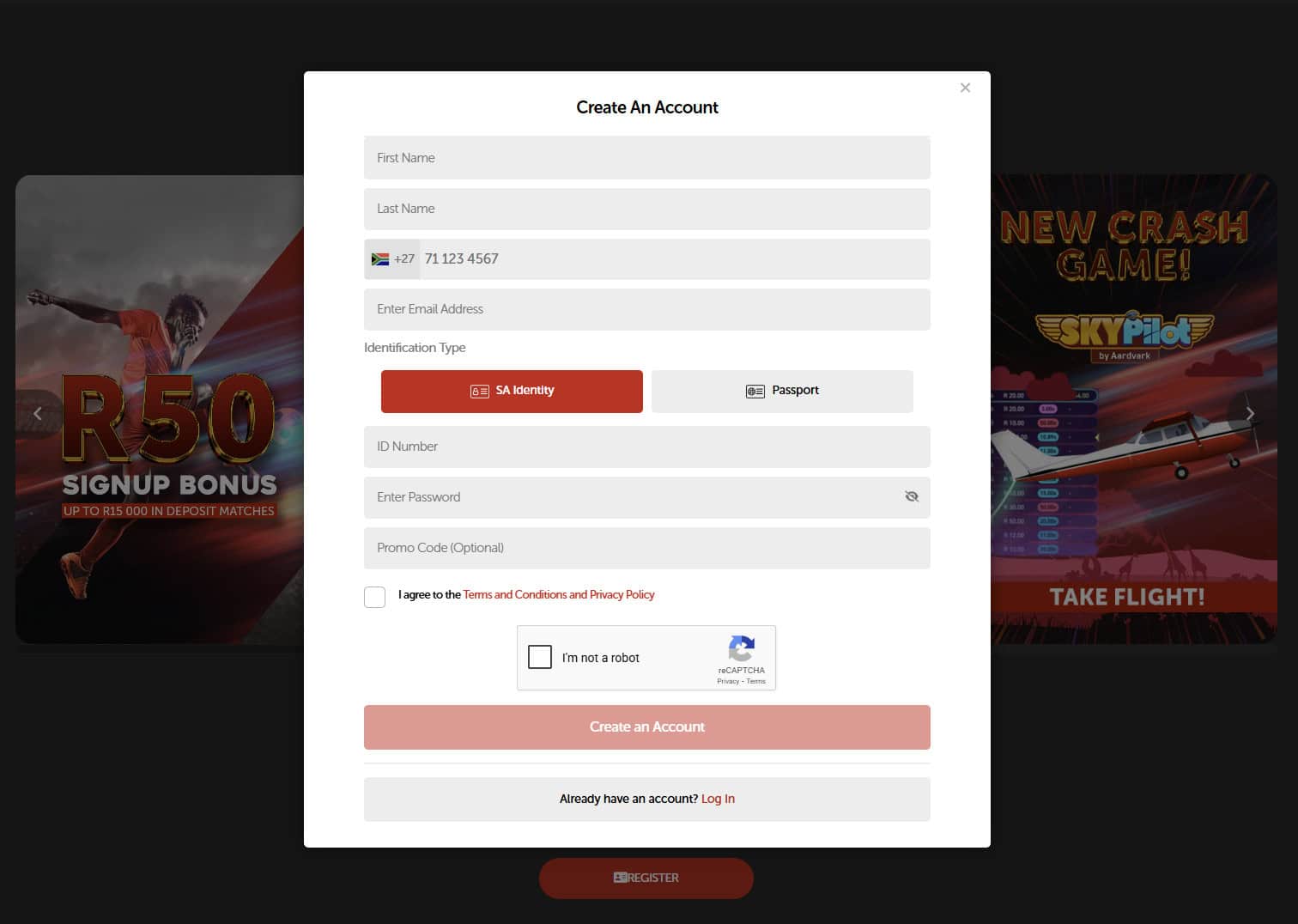 playbet south africa registration example