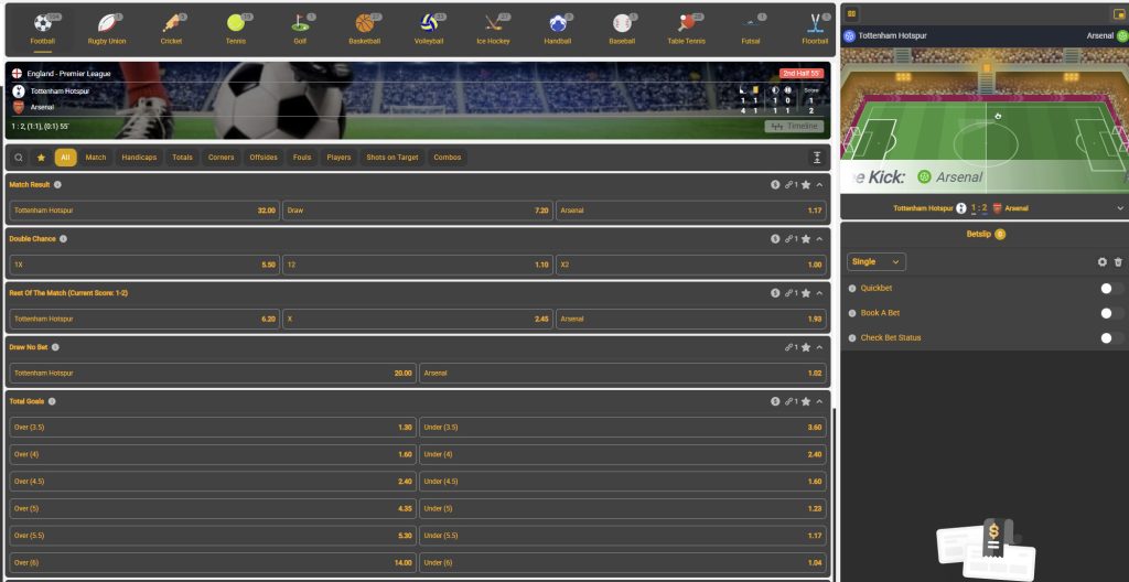 Goldrush South Africa review live betting display