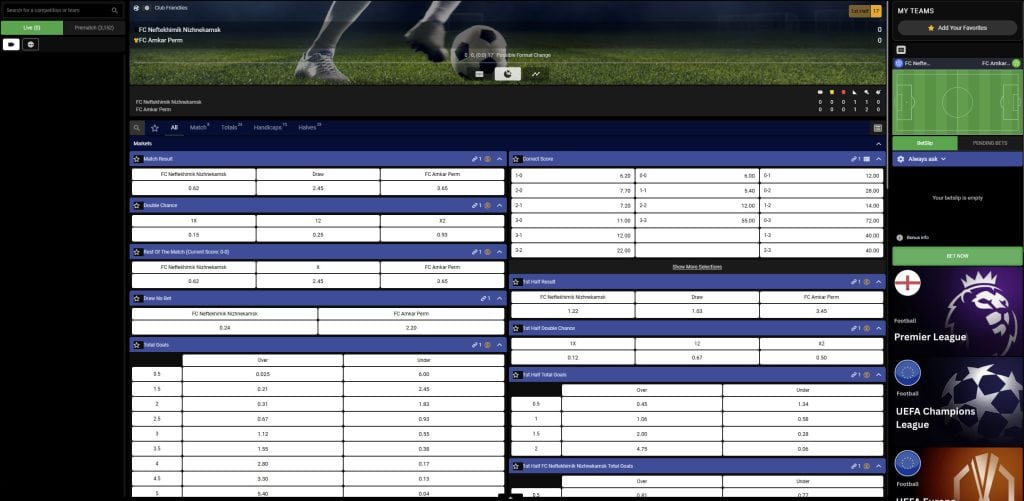 Mbet South Africa live betting in-play preview