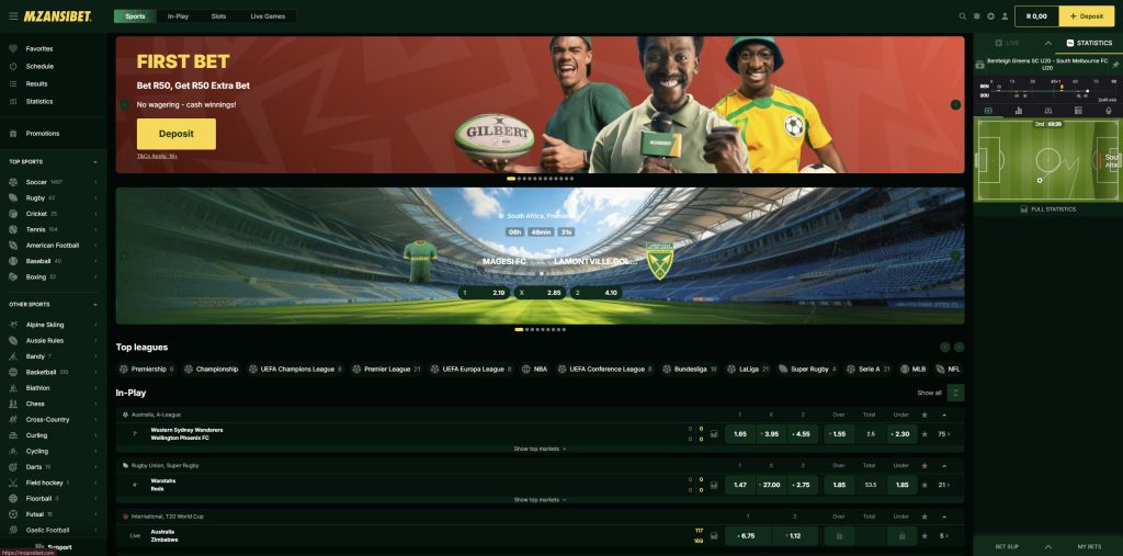 Mzansibet South Africa review desktop user experience example
