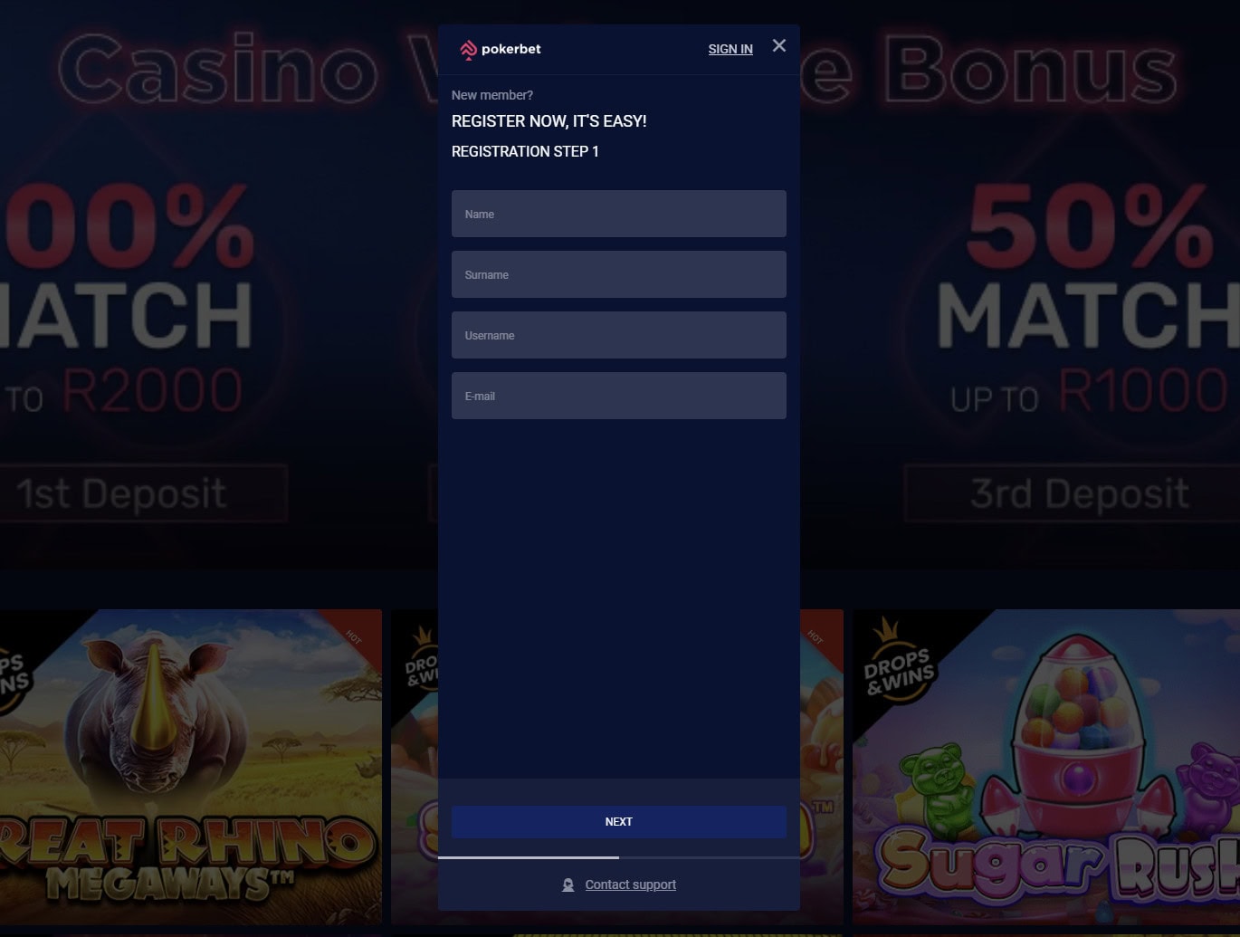 Pokerbet South Africa review registration example