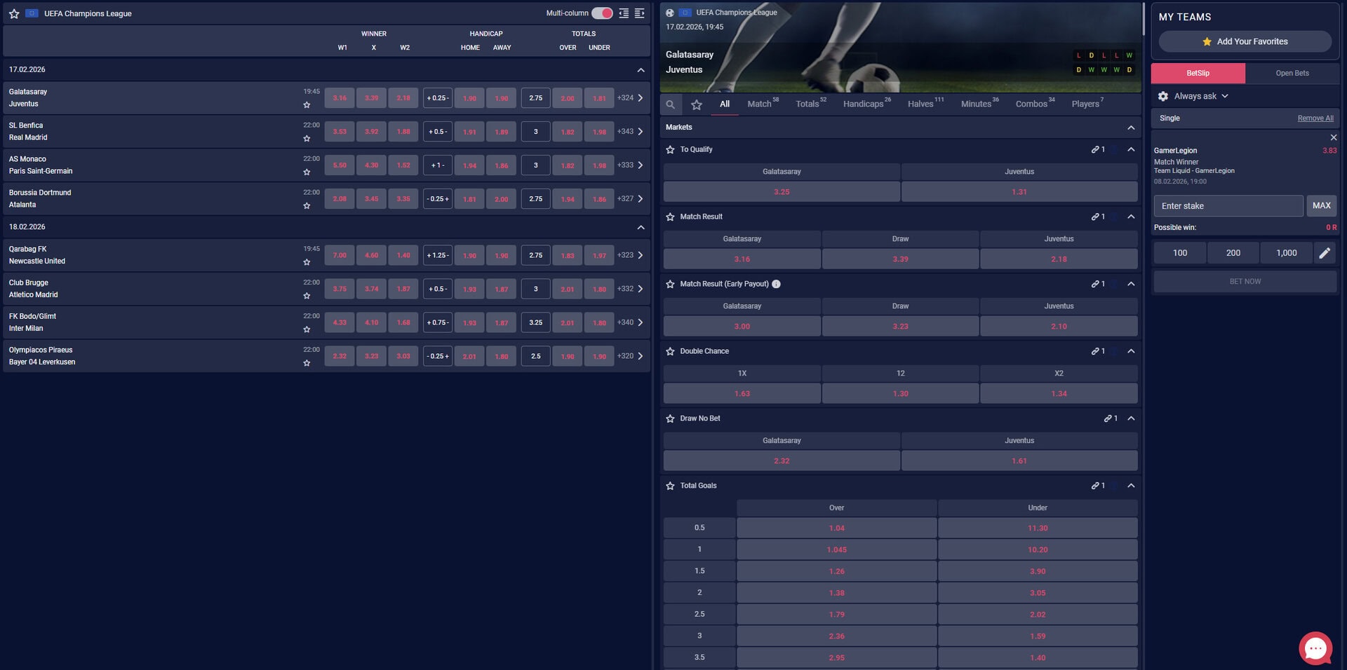 Pokerbet South Africa review sports betting odds display example