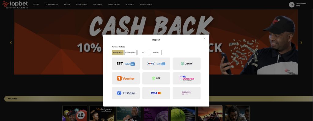 Topbet South Africa review deposits and withdrawals example
