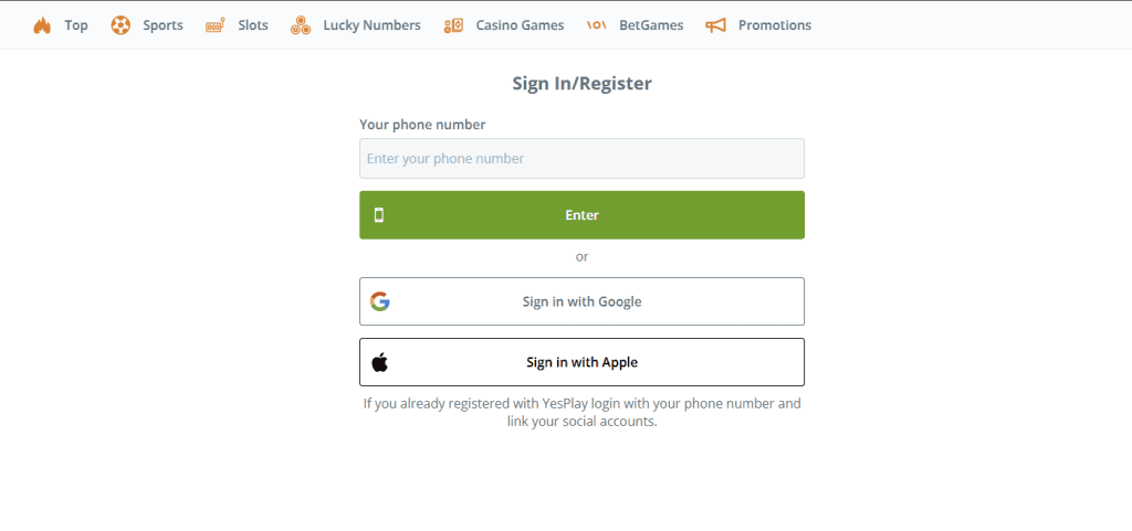 YesPlay South Africa review registration example