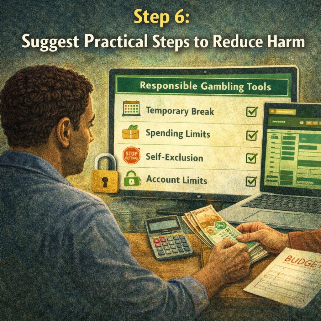 A man researching how to help someone who has a gambling problem