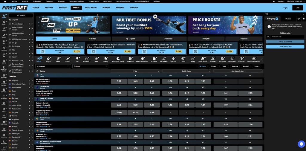 FirstBet South Africa review sportsbook showcase