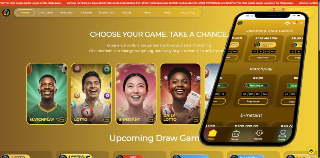 New National Lottery website south africa