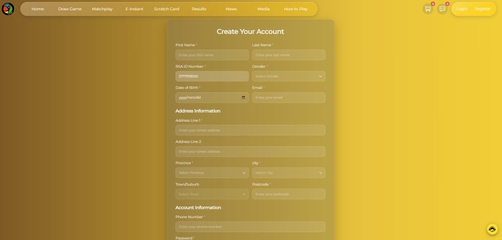 new national lottery website south africa signup preview