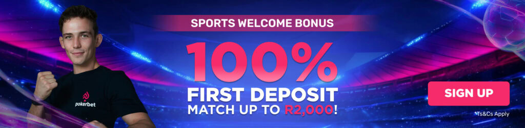 Pokerbet deposit match promo banner  100% up to 2000 welcome bonus
