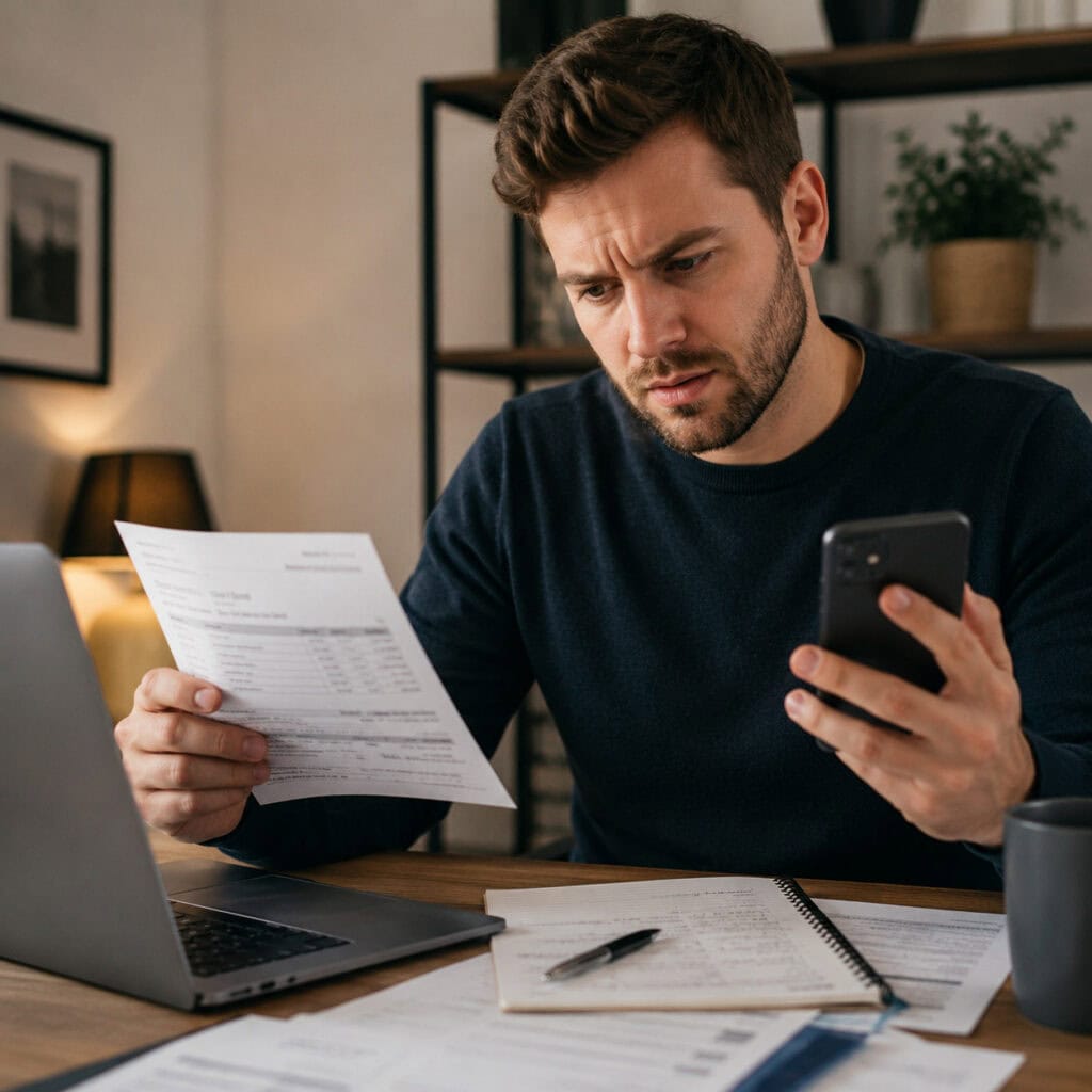 Report betting site South Africa process with a person gathering documents and evidence before submitting a complaint.