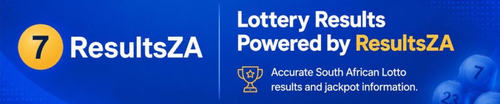 ResultsZA attribution banner lotto results South Africa provided by ResultsZA