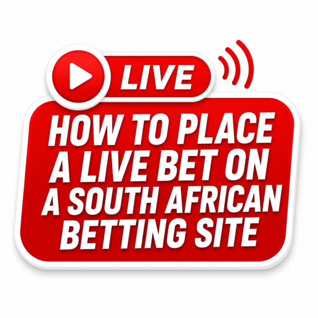 Illustration showing how to place a live bet on a South African betting site with a live play button
