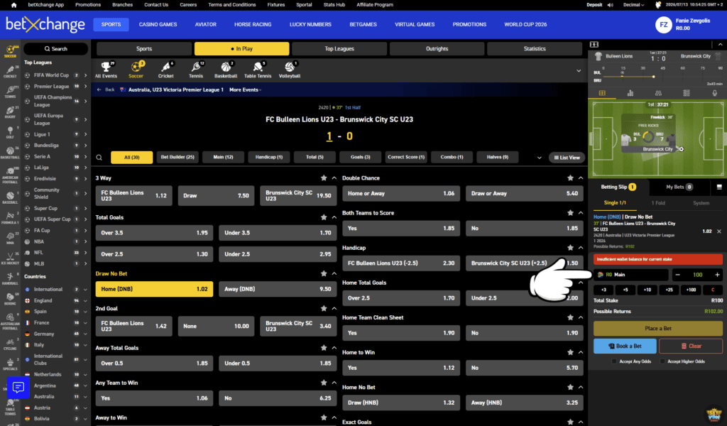 how to place a live bet step 5 enter your stake