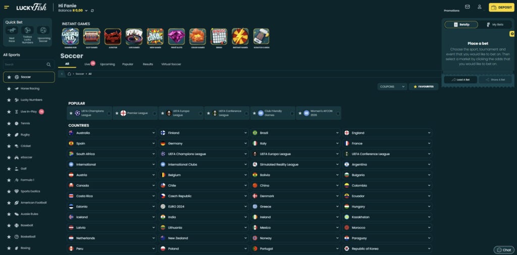 LuckyFish South Africa review sports preview
