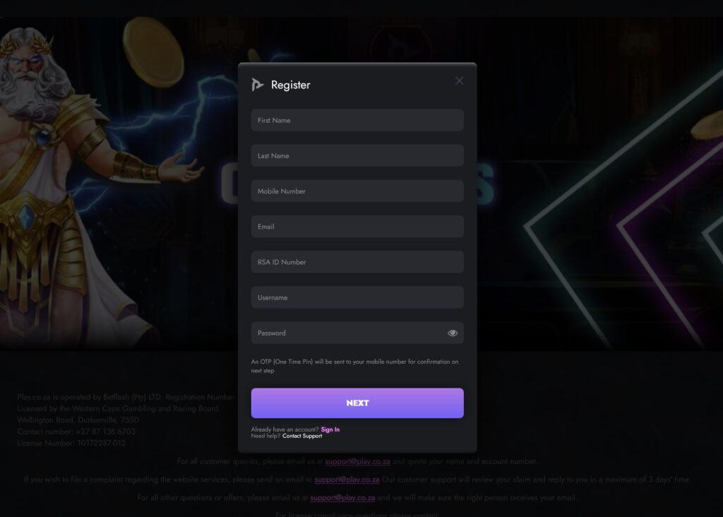 playcoza south africa review registration form showcase