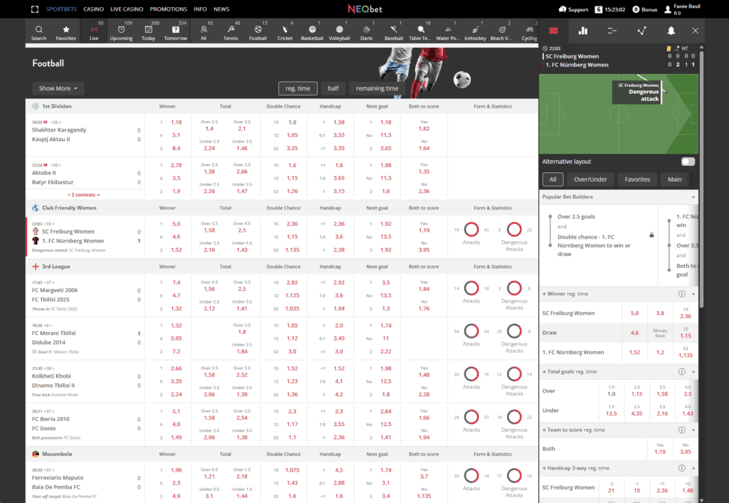 NEObet South Africa review live betting preview
