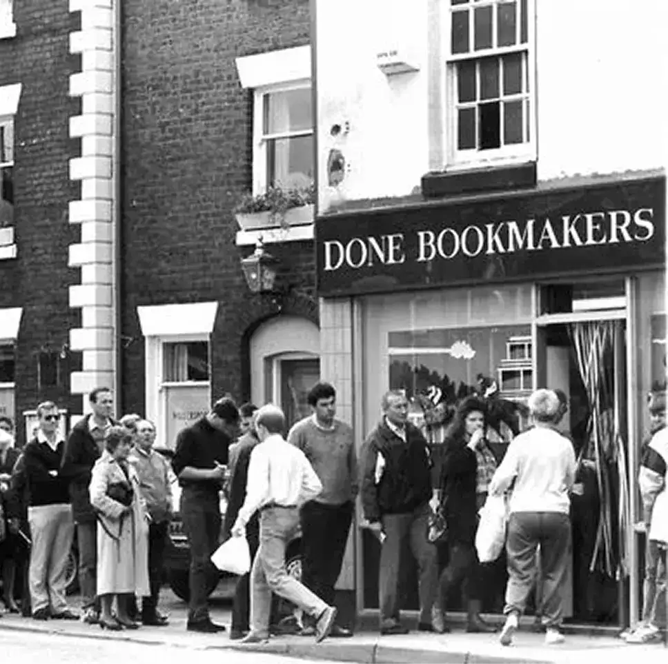Historic Done Bookmakers betting shop in Salford before the business became Betfred