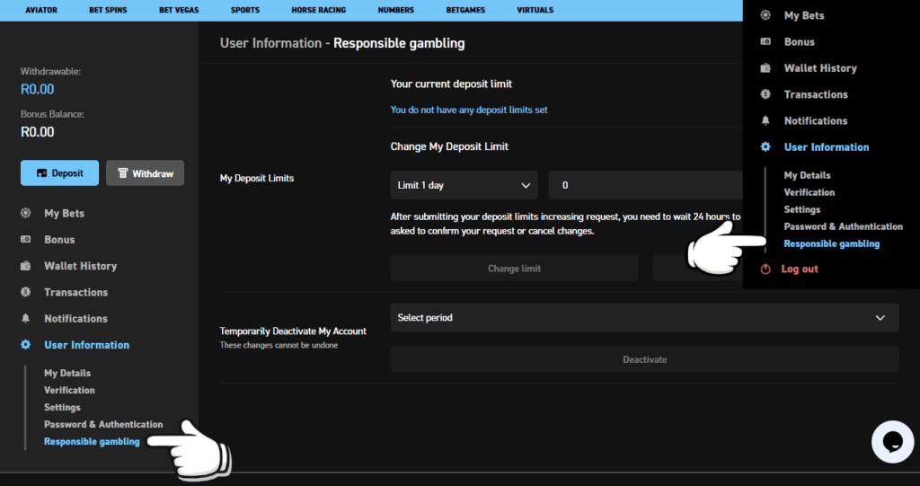 where to find responsible gambling controls on betting sites