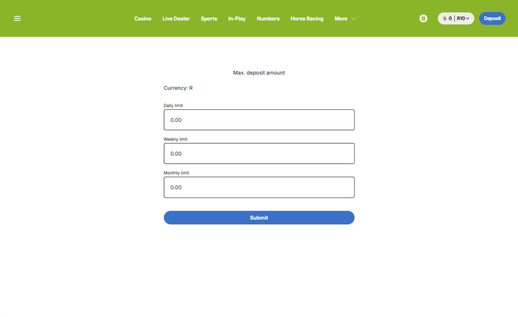 using deposit limits to set a spending limit on betting sites