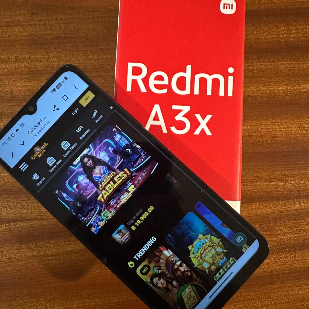 Carousel South Africa tested by Betline on the Xiaomi Redmi A3x budget phone performance